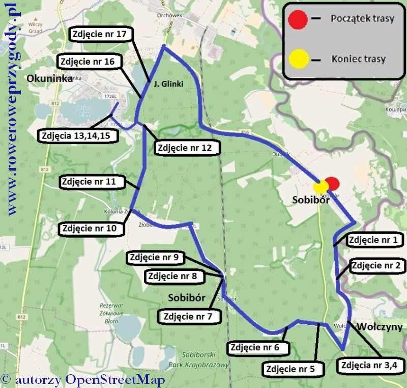 Wycieczka nr 53 SOBIBÓR WOŁCZYNY SOBIBÓR STACJA ŻŁOBEK DUŻY OKUNINKA - SOBIBÓR Region: województwo lubelskie: dolina rzeki Bug, Sobiborski Park Krajobrazowy Dystans: ok.