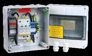 Skrzynki połączeniowe CITEL do instalacji PV z ogranicznikami przepięć Typ: GAK Napięcie znamionowe: 500 i 1000V DC Wykonania: 1, 2, 3 łańcuchy PV (MPP Tracker) Stopień ochrony obudowy: IP65