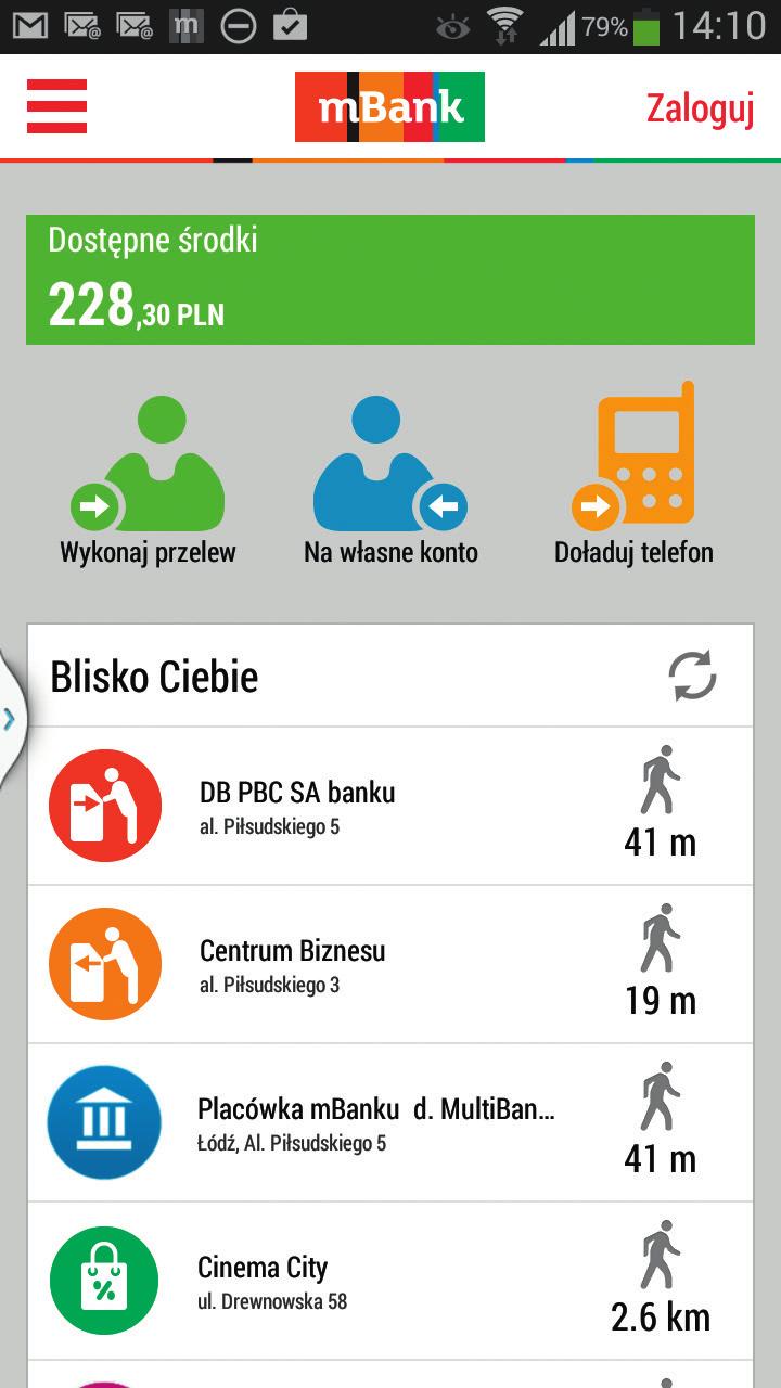 Pierwszy przelew w aplikacji mobilej Działaie przelewów w aplikacjach przebiega tak samo jak w serwisie trasakcyjym mbaku.