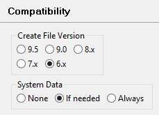 Na panelu Compatibility w opcji Create File Version ustaw: 6.x aby zachować kompatybilność z bazami Btrieve. 9.5 dla najlepszej wydajności oraz obsługi baz większych niż 1GB. Rys.