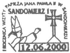 projekt pomnika papieża Jana Pawła II i tekst : POMNIK JANA PAWŁA II proj. stempla K. i B. Solscy. 14. 08.06.