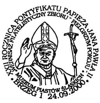 wizerunek Ojca Świętego Jana Pawła II w geście błogosławieństwa i tekst : X LECIE OŚRODKA