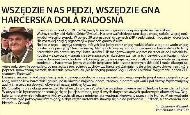konkursie Harcerska Pamięć organizowanym przez redakcję CZUWAJ