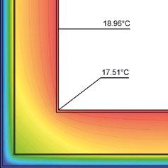 (a) U = 0,3 W/(m K), ψ = 0,0377 W/(mK) W przypadku nieocieplonego muru wyraźny może być również wpływ spoin na izolacyjność termiczną.