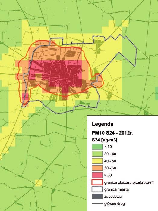 łódzkiej aglomeracji miejskiej w 2012 r. Mapa III.