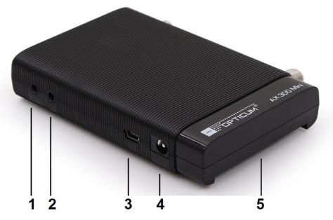Opis tunera 1 - Gniazdo anteny sat 2 - HDMI 3 - SPDIF 4 - USB 5 - USB