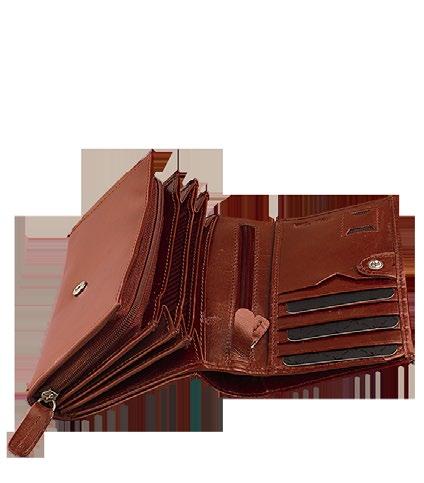 29 Portfel skórzany damski z kolekcji Milano II marki VIP COLLECTION to produkt z najwyższej jakości włoskiej skóry licowej. Portfel ma dużą ilość kieszeni przypominających z wyglądu harmonijkę.