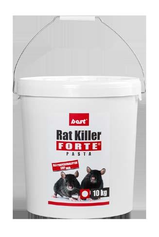 34 DERATYZACJA PREPARATY DERATYZACYJNE DERATYZACJA PREPARATY DERATYZACYJNE 35 PREPARATY DERATYZACYJNE PASTA Rat Killer FORTE Kod: Kod: FP5, FP10 - Difenakum 0,05 g/ kg (0,005 %) - pasta - 2,5 kg -