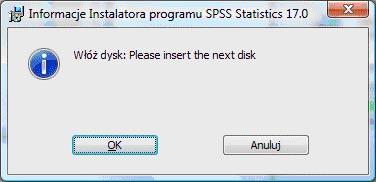 W następnym kroku program instalacyjny umożliwia zmianę katalogu docelowego, w którym zostanie zainstalowany system spss.