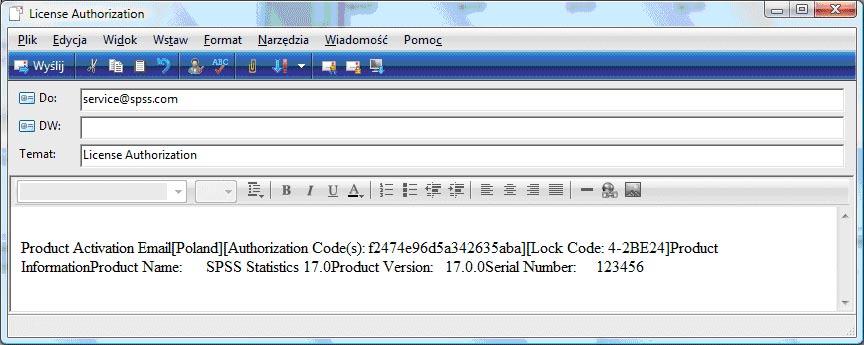 Po takim lub podobnym komunikacie jest dopiero uruchamiana możliwość innego sposobu aktywacji licencji. Domyślnie jest to autoryzacja poprzez e-mail.
