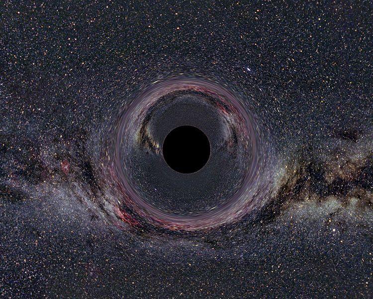 Gwiazdy masywne Tak może wyglądad czarna dziura.