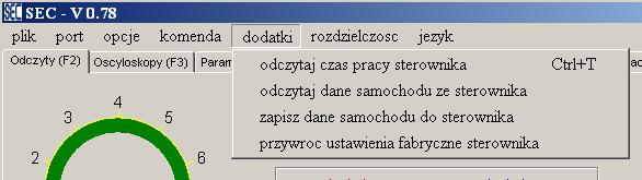 Wykasowanie błędów sterownika. DODATKI 1. Odczyt czasu pracy sterownika. 2.