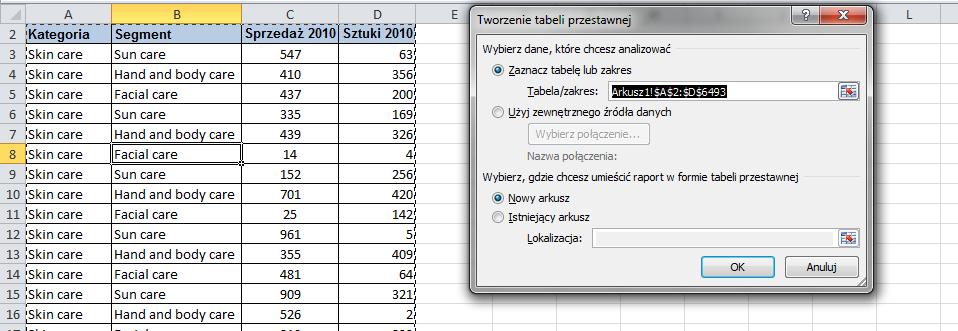 właściwa. Po zaakceptowaniu w oknie arkusza pojawią się odpowiednio (patrz rysunek): 1.