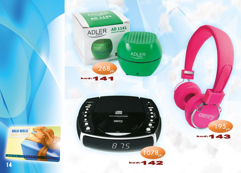 Głośnik bluetooth Adler AD1141 kod: 141 pkt: 268 Radiobudzik Camry