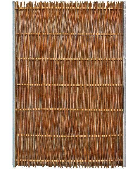 panel / Flechtzzaun mit Seitenrahmen pine brown 