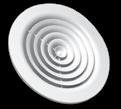 Nawiewniki sufitowe okrągłe Konika / TST / TSK TSP Nawiewniki sufitowe okrągłe Okrągły anemostat sufitowy, biały RAL 9010 Okrągły anemostat sufitowy, biały RAL 9010
