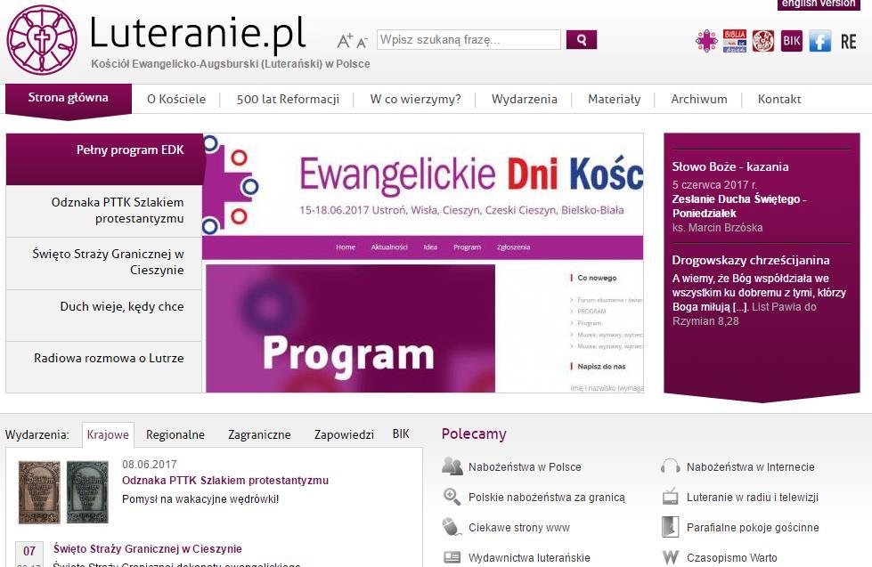 [13/40] Duszpasterstwo internetowe Portal internetowy Luteranie.pl Portal internetowy Luteranie.