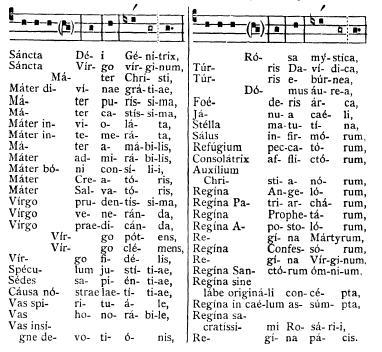 Zapis dla wszystkich wezwań: W Czasie Wielkanocnym: V. Gaude et lætare, Virgo Maria, alleluia. R. Quia surrexit Dominus vere, alleluia. Oremus.