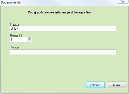 które się pojawi należy podać: Nazwa wyświetlana nazwa linii Numer linii numer linii według numeracji w centrali Partycja należy wybrać partycję, w której linia się znajduje Aby potwierdzić