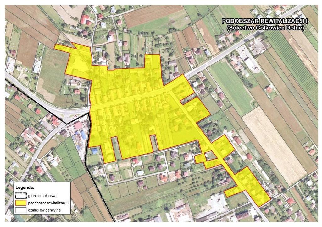 1.2.2. Podobszar rewitalizacji I (w granicy jednostki urbanistycznej Gołkowice Dolne) Charakterystyka podobszaru Podobszar rewitalizacji I zajmuje powierzchniowo 8,47 ha (co stanowi 0,08% powierzchni