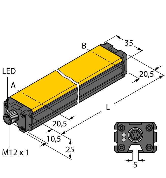 Prostopadłościenny, aluminium / tworzywo sztuczne Różne możliwości montażu wskazanie pomiaru za pomocą diod LED całkowita odporność na zewnętrzne pola magnetyczne wyjątkowo małe strefy martwe