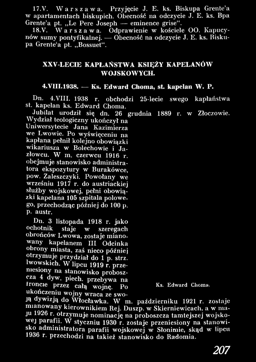 obejm uje stanowisko adm inistratora ekspozytury w Burakówce, pow. Zaleszczyki. Powołany we wrześniu 1917 r.