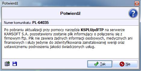 W kolejnym oknie, należy wybrać funkcję Pobierz aktualizację z serwera FTP.