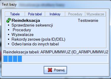 aktualizacji bazy danych rozpocznie się test. 9. Etap IX.