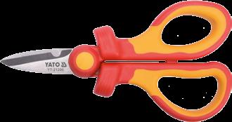Wielokomponentowa rękojeść z certyfikatem VDE zapewnia izolację do 00 V dzięki czemu narzędzie Izolowane nożyczki dla elektryków YT-20 Uniwersalne nożyce