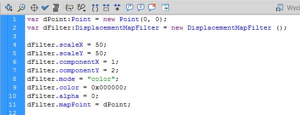 11 dfilter.mappoint = dpoint; Krok 8 Tworzenie skryptu (cz. I) bitmapa kontrolna Na koniec pierwszej części pracy ze skryptem utworzymy bitmapę kontrolną i dodamy ją do filtra.