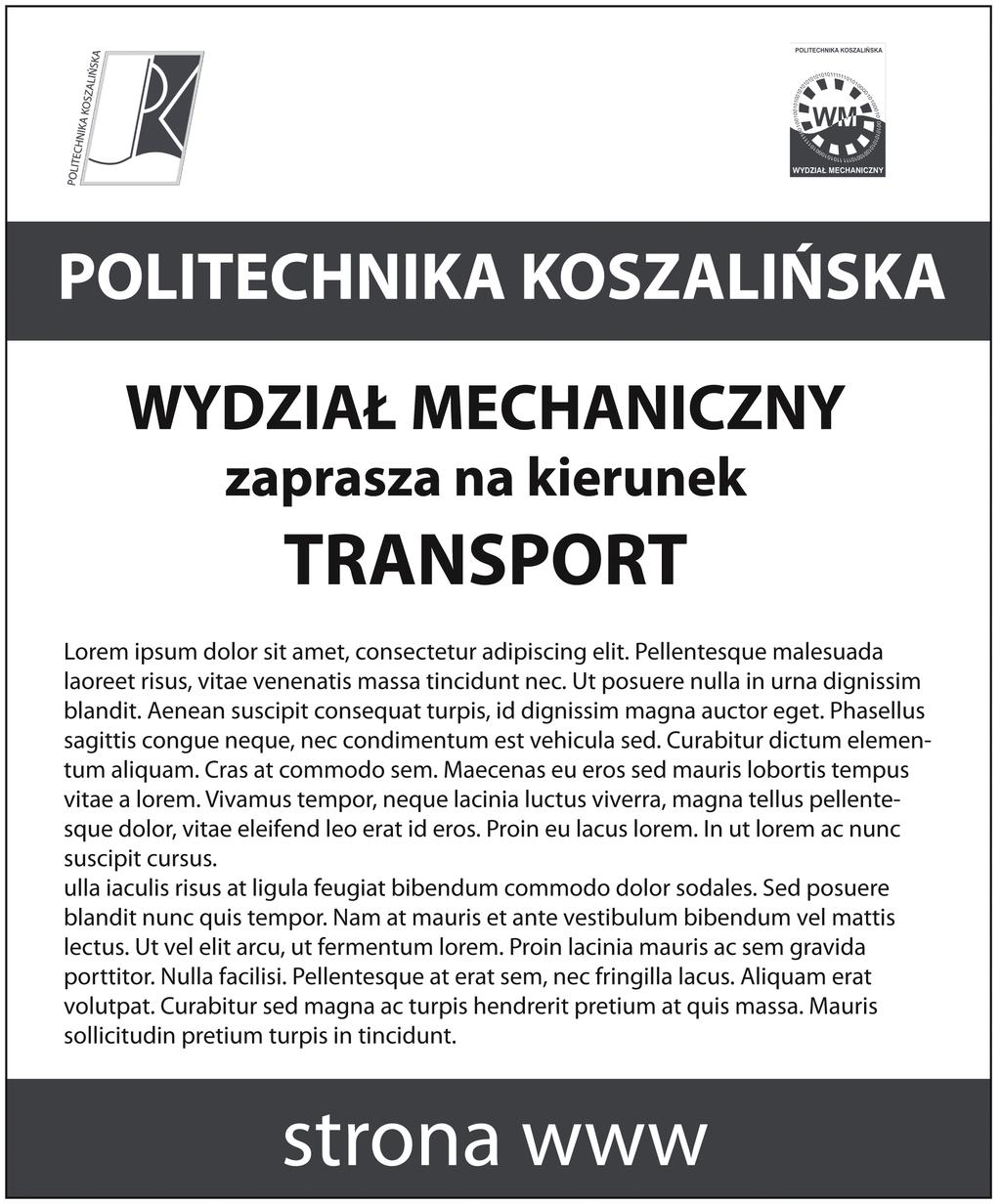 VI STOSOWANIE LOGOTYPÓW / Politechnika Koszalińska / Zasady stosowania