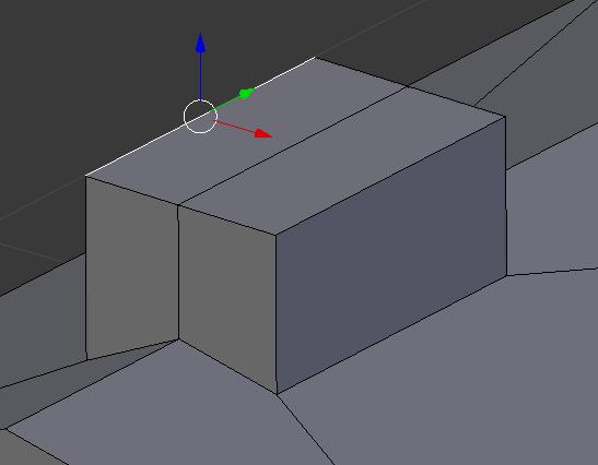 Usuwamy niepotrzebną krawędź wewnętrzną poleceniem x - dissolve edges.