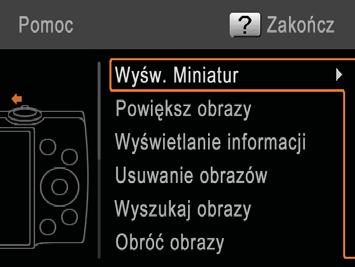 W trybie jest wyświetlany opis scenerii wykrytej przez aparat. W zależności od scenerii może być także wyświetlana porada dotycząca wykonywania zdjęcia.