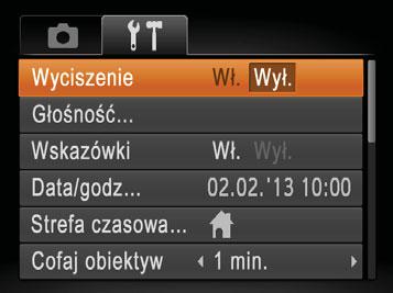 Menu MENU Wybierz jedno z ustawień. Różne funkcje aparatu można skonfigurować za pośrednictwem innych menu w sposób opisany poniżej. Elementy menu są pogrupowane na kartach według przeznaczenia, np.