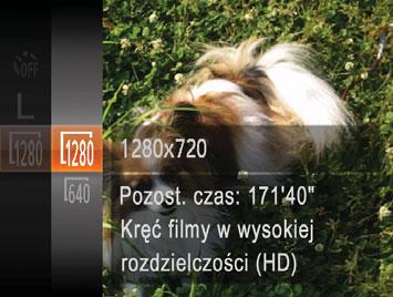 Filmy Zmiana jakości obrazu w przypadku filmów Dostępne są dwa ustawienia jakości obrazu.