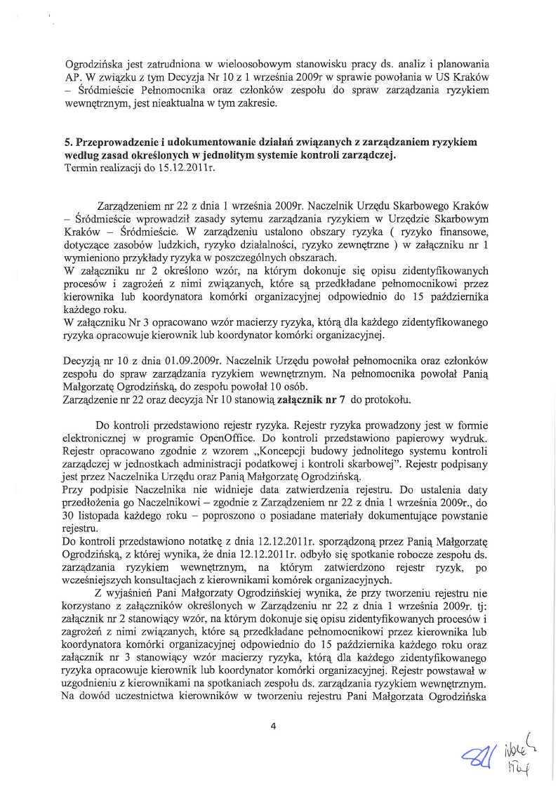Ogrodzińska jest zatrudniona w wieloosobowym stanowisku pracy ds. analiz i planowania AP.