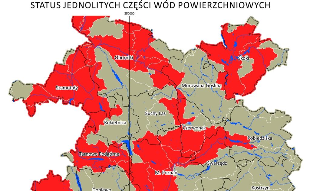 Koncepcja Kierunków Rozwoju Przestrzennego Metropolii Poznań CELE OCHRONY WÓD realizowane są w odniesieniu do: - jednolitych części wód powierzchniowych - sztucznych lub silnie zmienionych