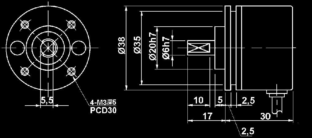 Wyjścia push-pull (NPN/PNP) OEW Dwa kanały z impulsem zerowym Zakres temperatury -10 C do +70 C Stabilne zamocowanie osi z podwójnym łożyskiem DANE TECHNICZNE: WYMIARY: DANE