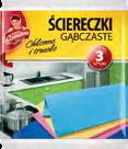 i wysuszyć Nie prasować Skład: wiskoza 70%, włókna poliestrowe 30% Gramatura 80 g/mkg Wymiary 32x38 cm 3 sztuki w opakowaniu