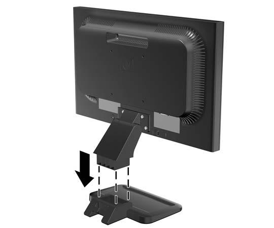 3 Instalowanie monitora Aby zainstalować monitor, należy sprawdzić, czy od monitora, systemu komputerowego oraz innych podłączonych urządzeń zostało odłączone zasilanie, a następnie wykonać poniższe