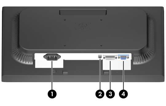 Umożliwia podłączenie zasilania za pomocą przewodu zasilającego do monitora i urządzenia MultiSeat Computing. 3 Złącze VGA Umożliwia podłączenie do monitora kabla VGA.