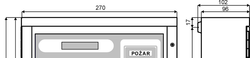 ID-E341-001 9 Rys. 1 Widok i podstawowe wymiary centrali IGNIS 1030. 6.