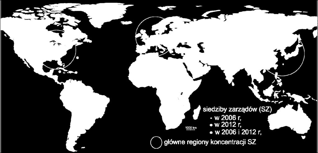 w oparciu o metodę interpolacji potencjału MWP dla miast z wykorzystaniem metody krigingu [Stein, 1999; Kot, 2007] możemy zauważyć wyróżnienie czterech regionów: Europy Zachodniej, Ameryki Północnej,