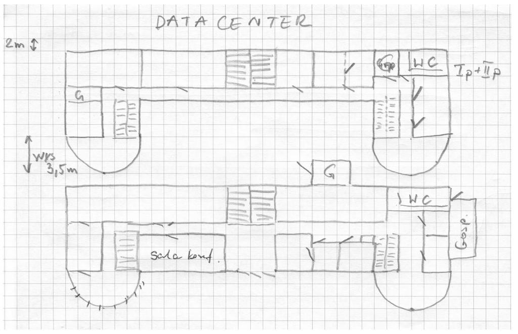Datacenter Budynek dwupiętrowy o dużej