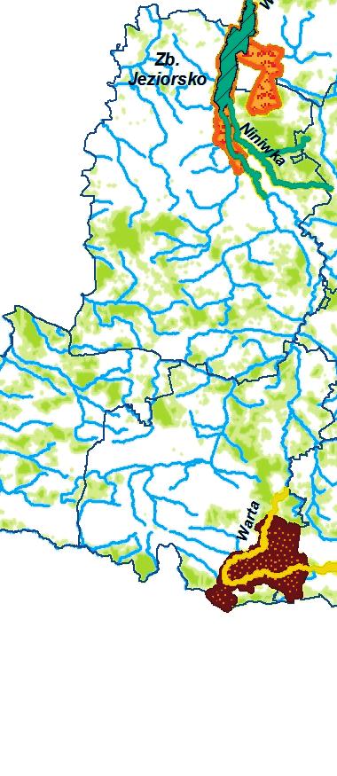 Uchanka, Warta od Listwarty do Grabarki i Warta od Grabarki do Dopływu spod Bronikowa) oraz słaby potencjał ekologiczny w 1 JCW (Ner