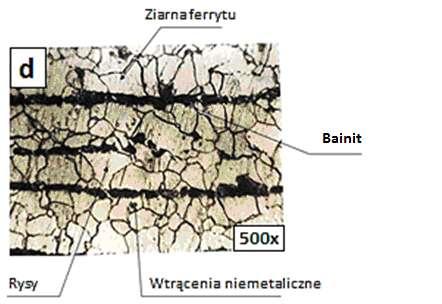 Microscopic photogrphs of the 13CrMo4-5 steel smples