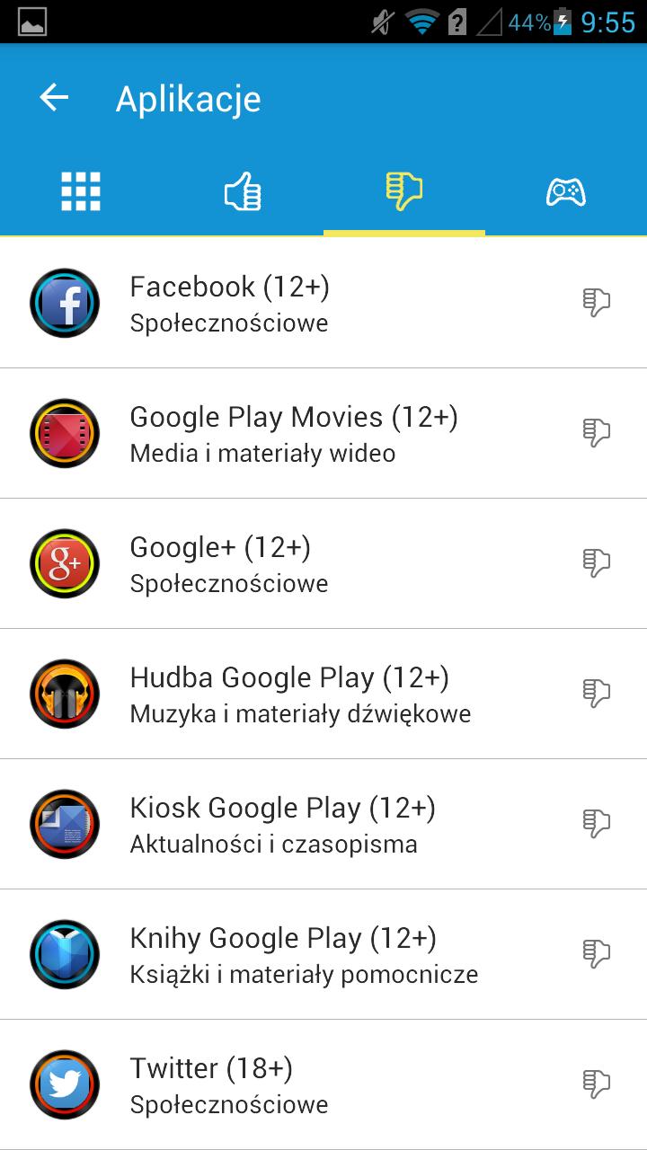5.2 Kontrola aplikacji Funkcja Kontrola aplikacji umożliwia rodzicom kontrolowanie, z jakich aplikacji korzysta dziecko i przez jaki czas.
