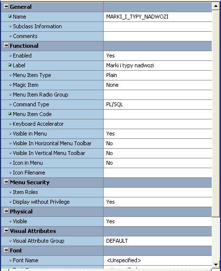 Podstawowe własności elementów menu: Ćwiczenie 2 0. Utwórz nowe menu (File->New->Menu). Kliknij dwukrotnie na ikonie przy nazwie modułu menu i uruchom edytor menu.