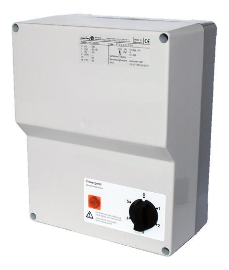 Wentylatory uniwersalne Akcesoria elektryczne RTE / RTD - regulatory 5 stopniowe z zaciskami do podłączenia termokontaktu E R T D 5 R T E D 5 Regulator transformatorowy Zaciski do podłączenia