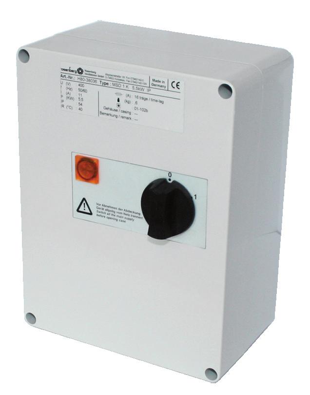Wentylatory uniwersalne Akcesoria elektryczne MSE/MSD - przekaźniki ochrony termicznej D MS E 1 MS Przekaźnik ochrony termicznej E D Sposób zasilania chronionego wentylatora Jednofazowy Trójfazowy 1